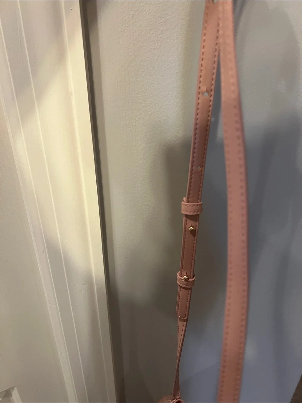 Blush Pink Leather Crossbody Bag